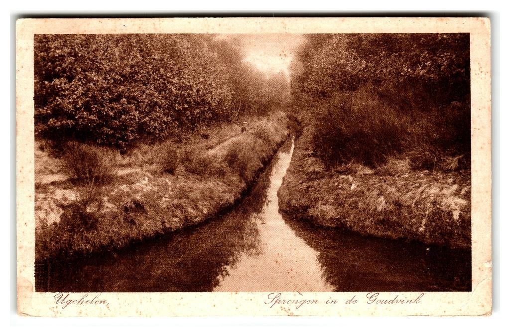 Ugchelen, Sprengen in de Goudvink-Nauta A 1981-Treinstempel, Verzamelen, Ophalen of Verzenden, 1920 tot 1940, Gelopen, Gelderland