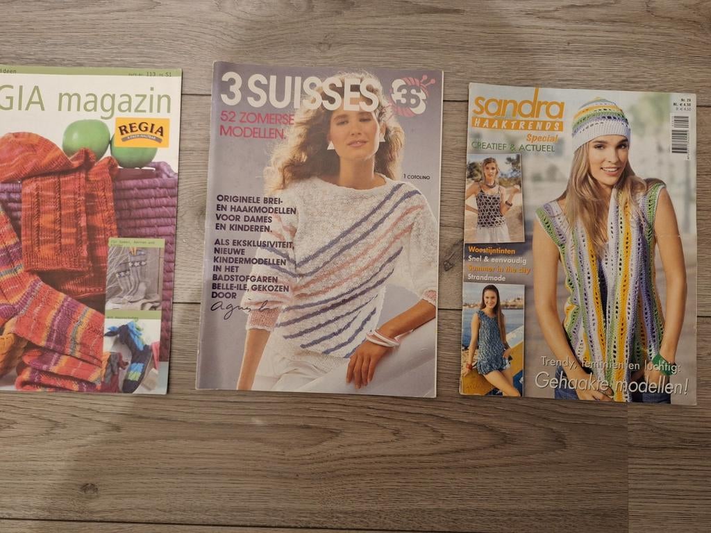 Brei- en haakboeken: Regia, 3 Suisses, Sandra Haaktrends, Hobby en Vrije tijd, Ophalen of Verzenden, Gebruikt, Breien of Haken