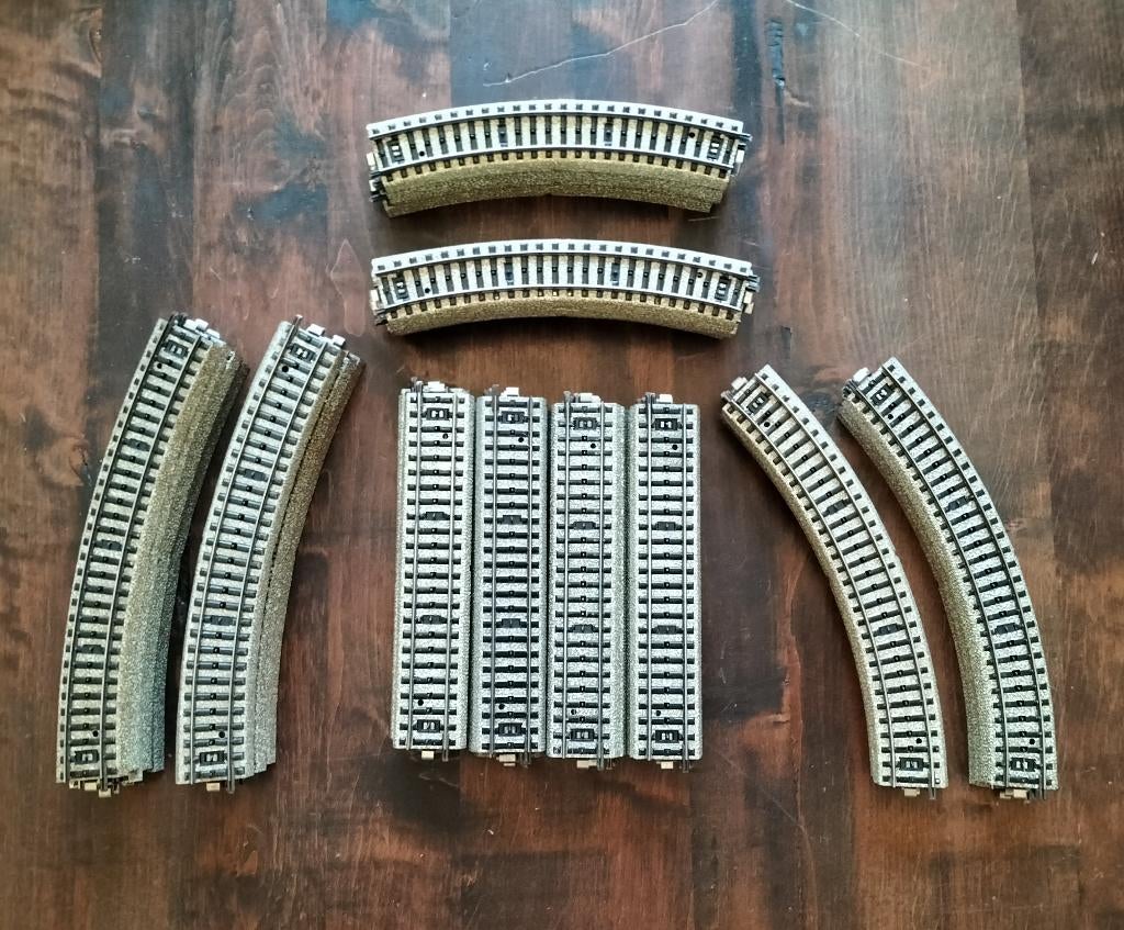 Marklin M rails HO recht bocht 3 x radius 5100 5120 5200, Wisselstroom, Gebruikt, Rails, Ophalen of Verzenden