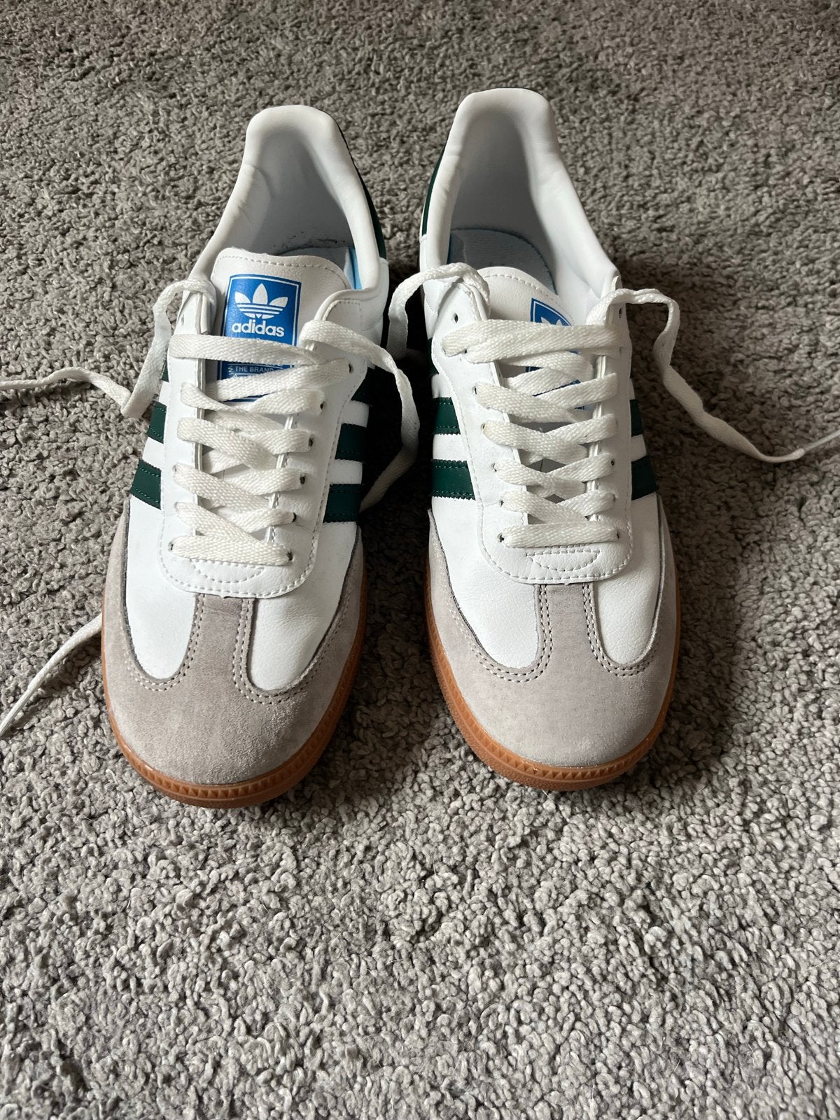 Adidas Samba OG Sneakers - Wit/Groen, Ophalen of Verzenden, Zo goed als nieuw, Wit, Sneakers of Gympen