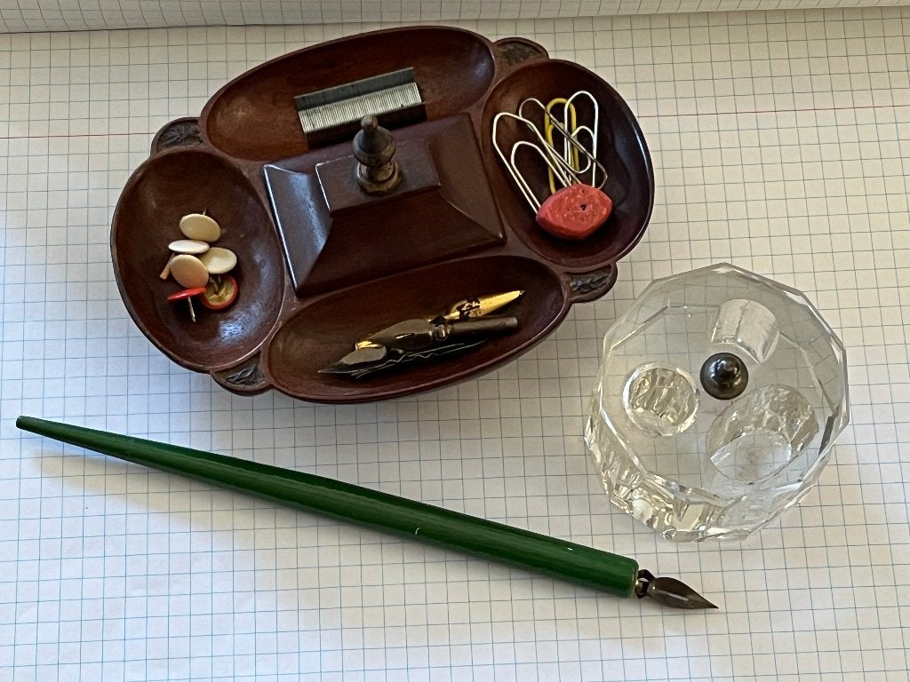 BAKJE VOOR BUREAU ACCESSOIRES, INKTPOT KRISTAL, Verzenden