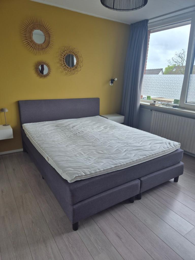 Boxspring 160x200 cm met topper, Ophalen, Tweepersoons, 160 cm