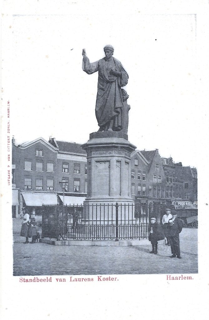 AK Haarlem - Standbeeld van Laurens Koster, Verzenden, Voor 1920, Gelopen, Noord-Holland