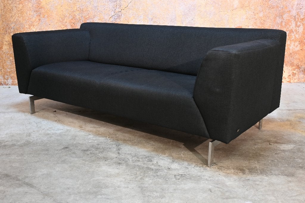 ZGANieuw zwarte stoffen Rolf Benz Linea design bank, Huis en Inrichting, Rolf benz, Rolf benz, Tweepersoons, 75 tot 100 cm