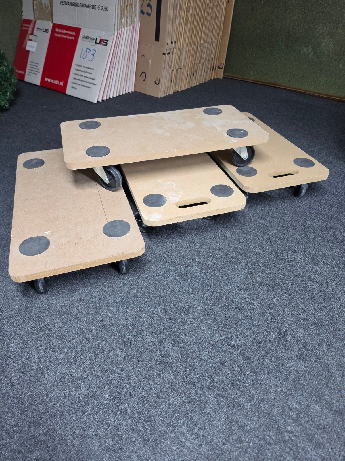 4 Verhuis trolleys, Ophalen, Steekwagen