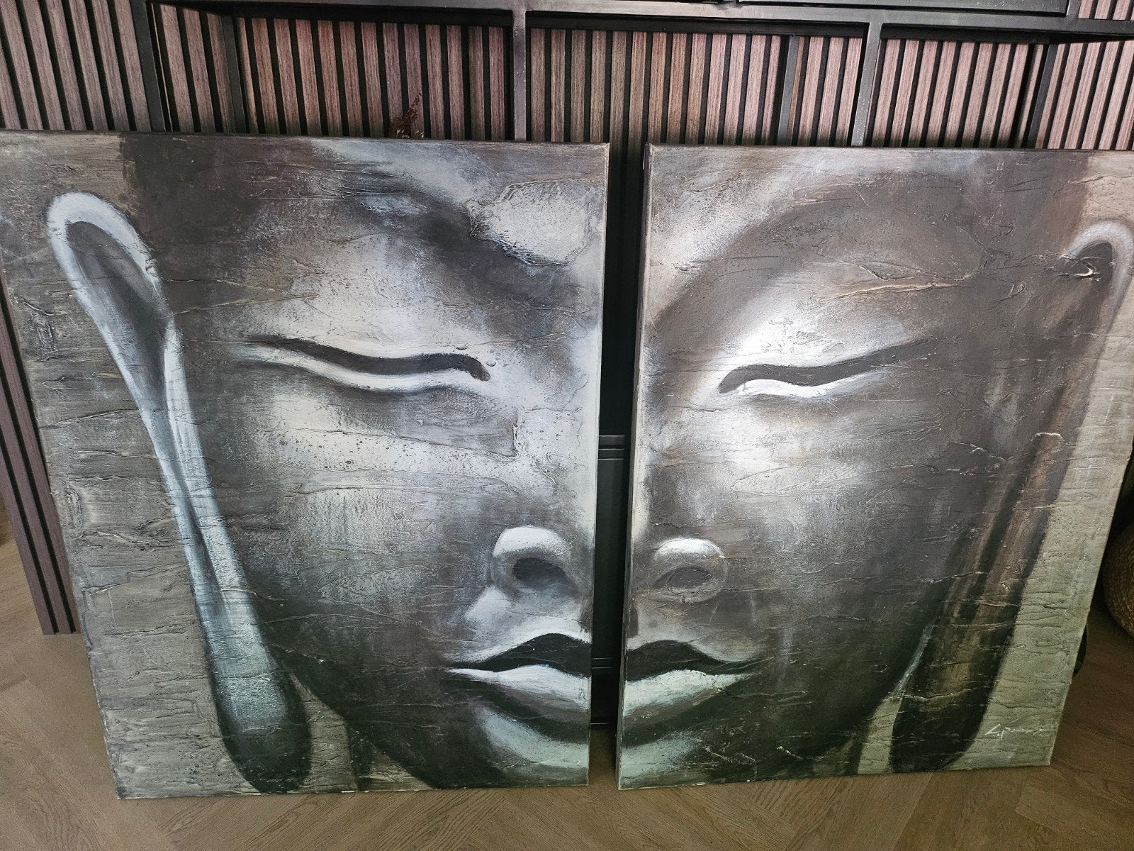 prachtig groot boeddha schilderij 180x120 cm 2 luik, Huis en Inrichting, Woonaccessoires | Schilderijen, Tekeningen en Foto's