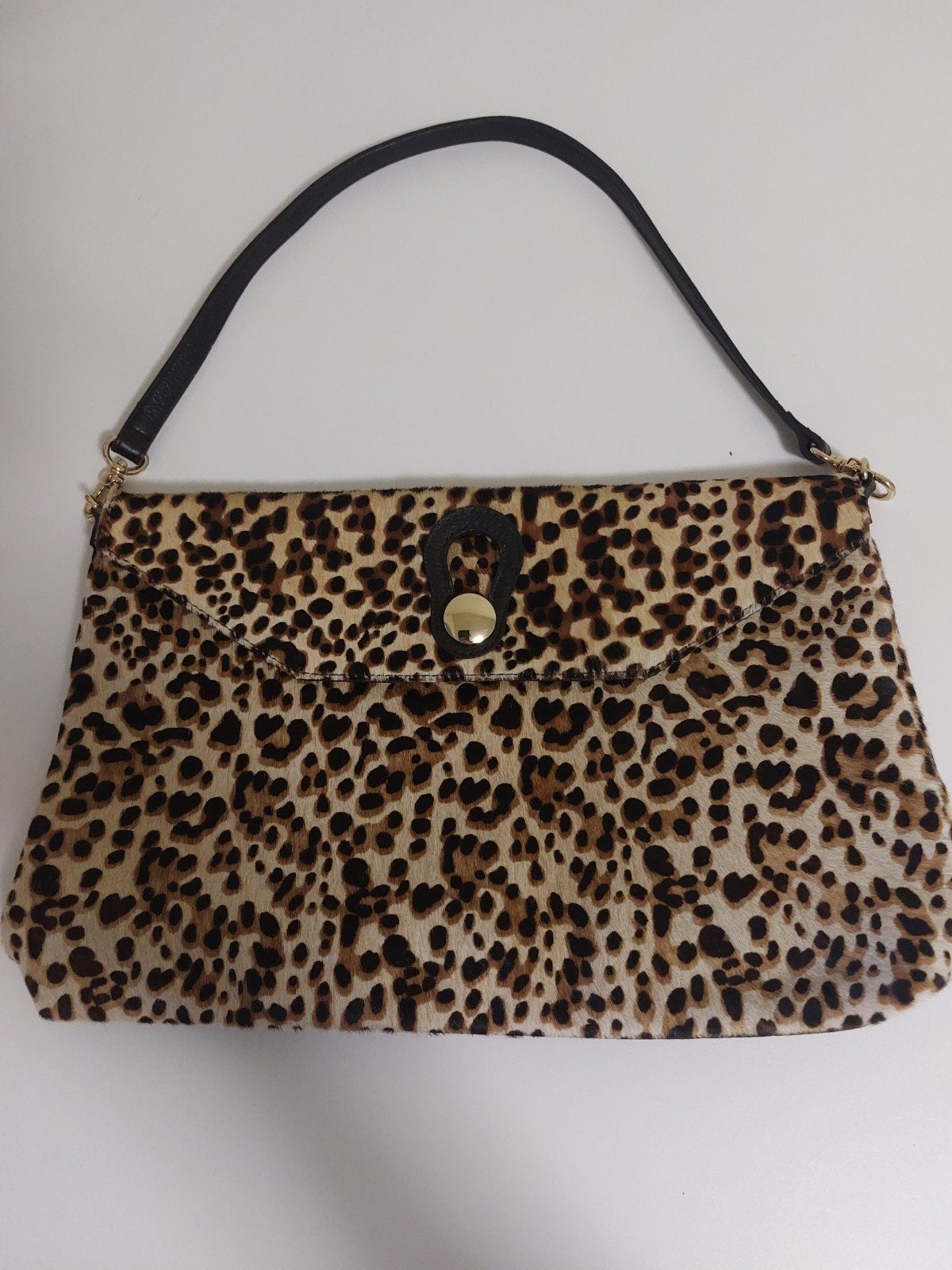 Leopard print handtas/schoudertasje, Ophalen of Verzenden, Gebruikt, Bruin, Handtas