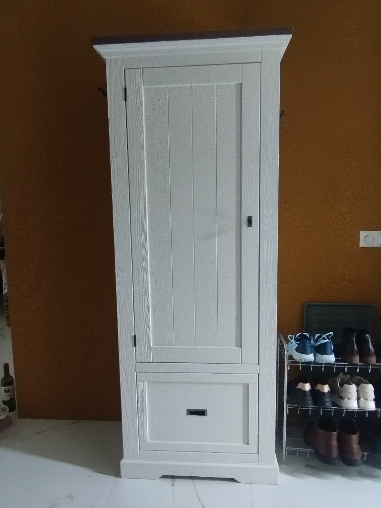 Witte opbergkast met planken en lade, Ophalen, Met deur(en), 50 tot 100 cm, Zo goed als nieuw