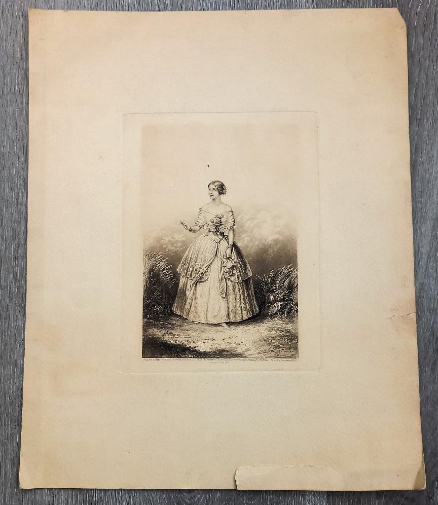 Baxter print 1850 Jenny Lind - sopraan, Antiek en Kunst, Ophalen of Verzenden