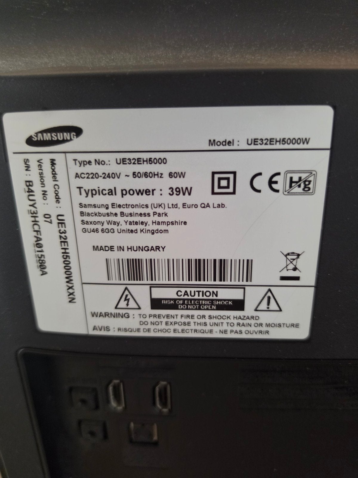 Samsung UE32EH5000W 32 inch Full HD LED TV, Ophalen, 50 Hz, 80 tot 100 cm, Samsung