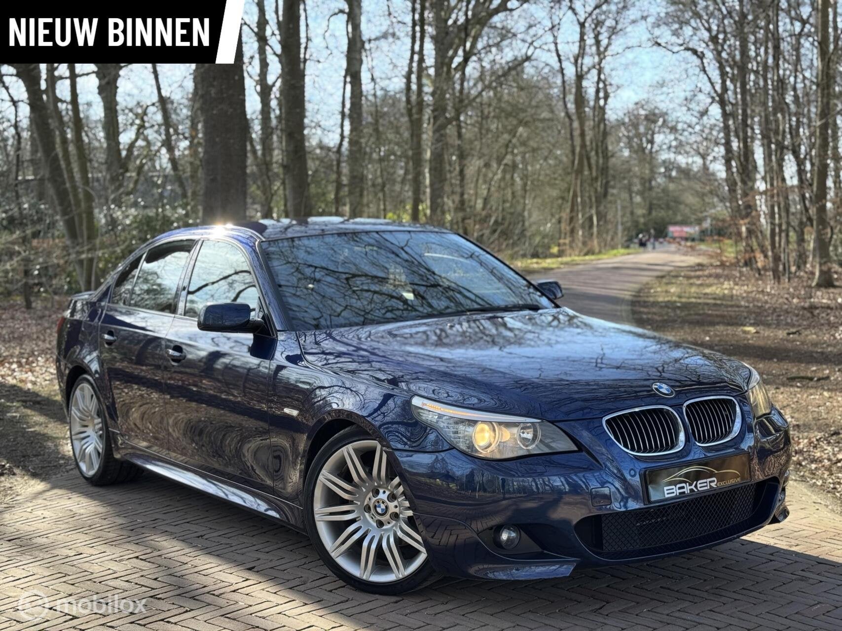 BMW 5-serie 523i Executive M-Sport - Leder - NAP -, Achterwielaandrijving, Gebruikt, Blauw, Origineel Nederlands