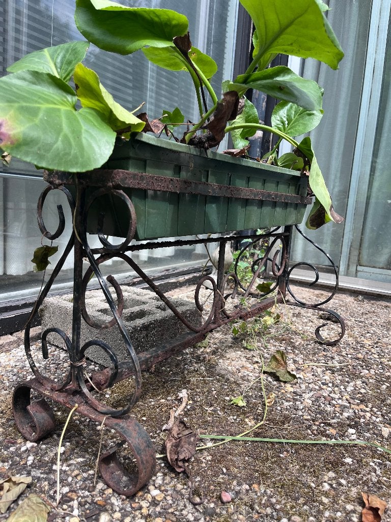 Klassiek, ijzeren plantenrekje bloembak, Ophalen, Gebruikt, Balkon, Rond