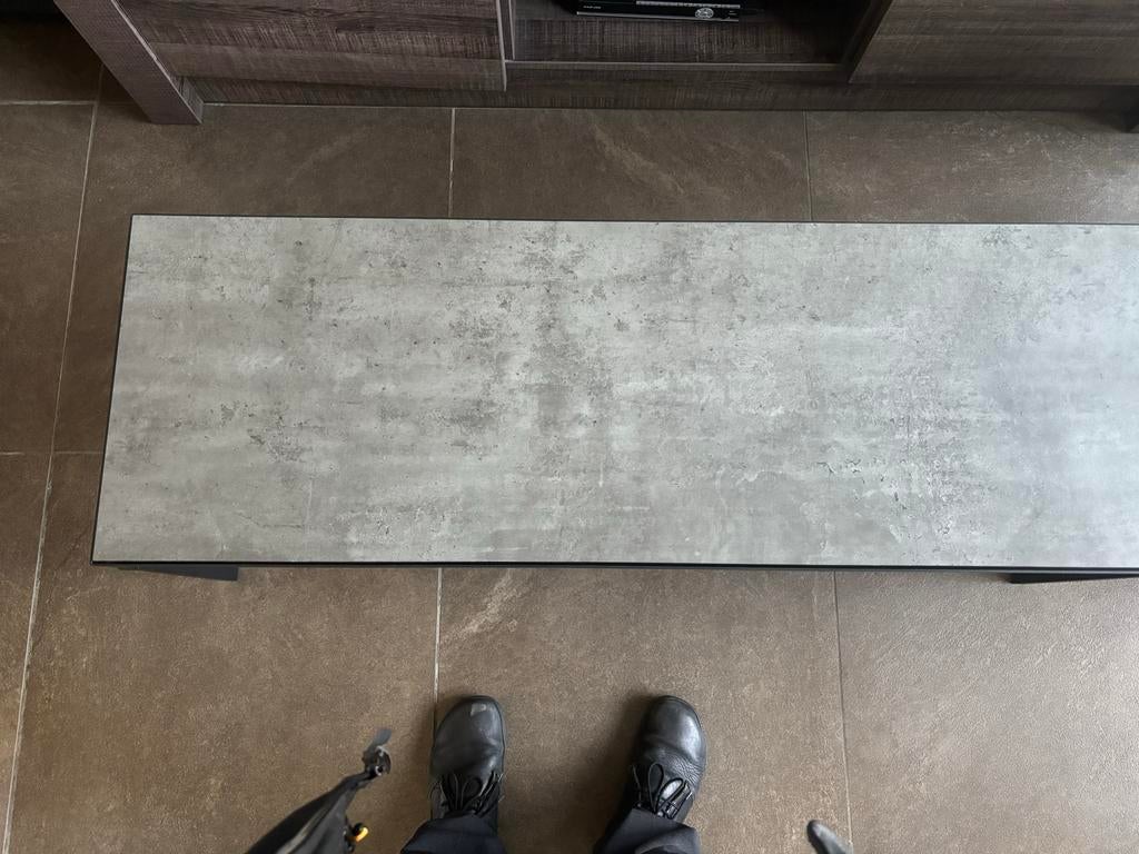 IKEA TV Meubel Zwart/Betonlook - Modern en Stijlvol, Ophalen, Overige materialen, Gebruikt, 100 tot 150 cm