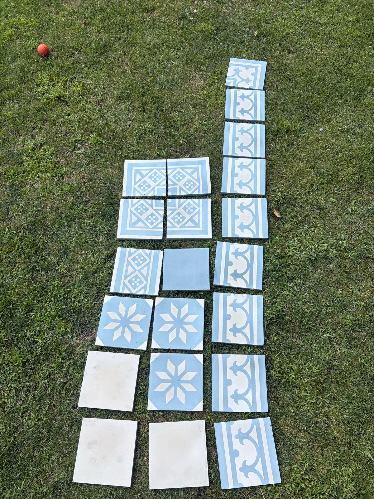 Portugese tegels 20x20 restpartij licht blauw-wit, Ophalen, Keramiek, Nieuw, 20 tot 40 cm