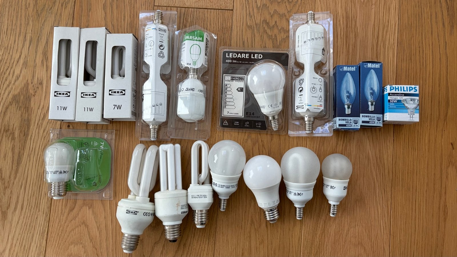 20x IKEA Philips OSRAM Light Bulbs – E27 / E14 / GU5.3 Lot, Ophalen, Led-lamp, E27 (groot), Zo goed als nieuw