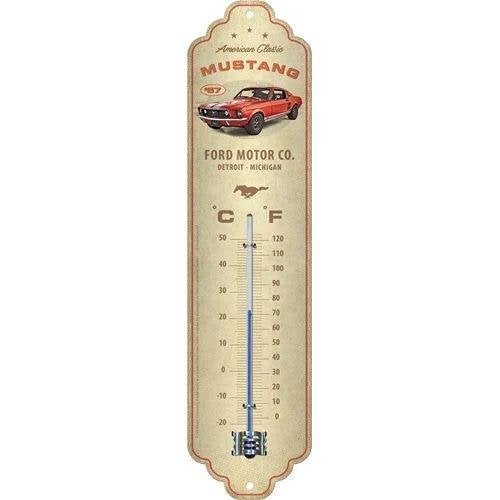 Ford Mustang GT 1967 reclame thermometer van metaal deco, Verzamelen, Ophalen of Verzenden, Nieuw, Auto's