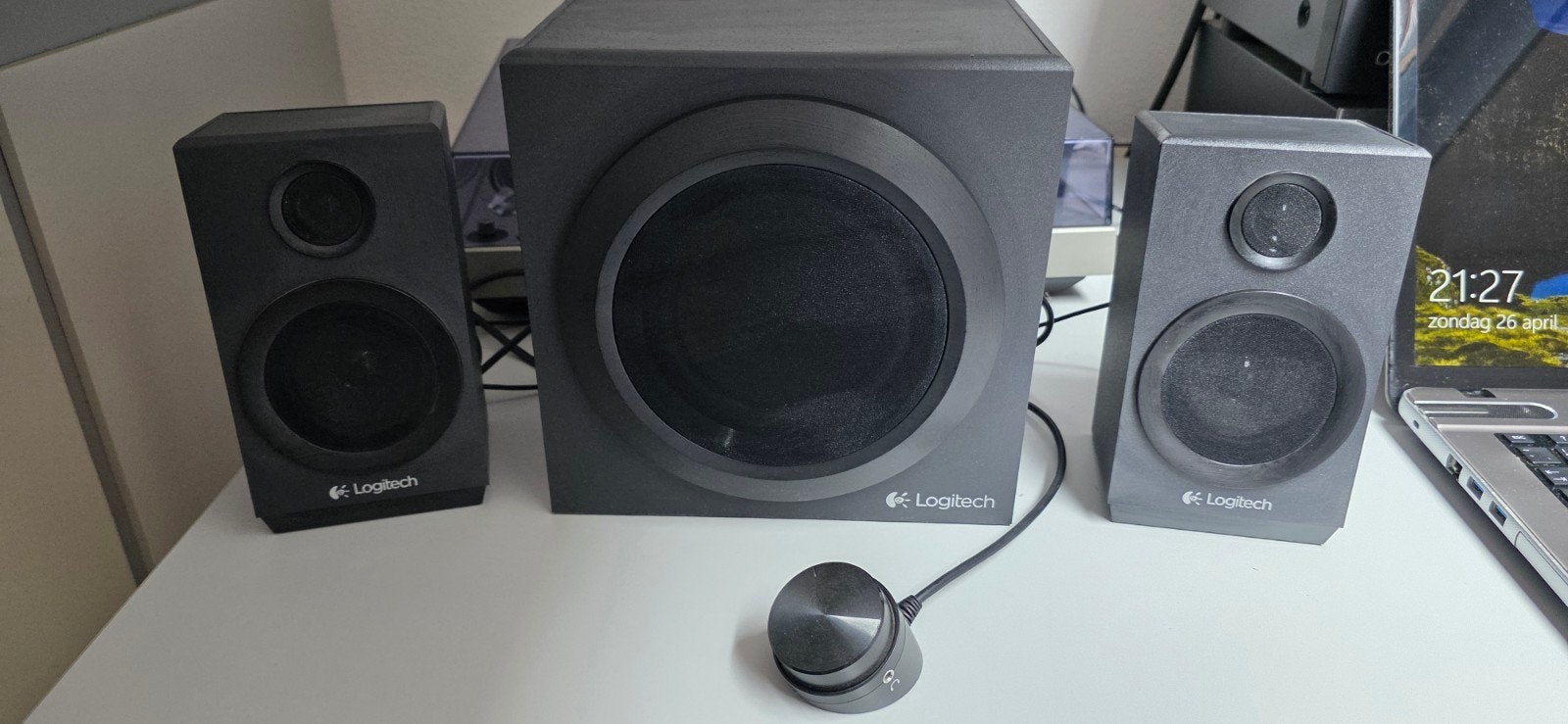 Logitech 2.1 Speakerset met Subwoofer en Volumeregelaar, Ophalen, Gebruikt, Logitech, Speakerset