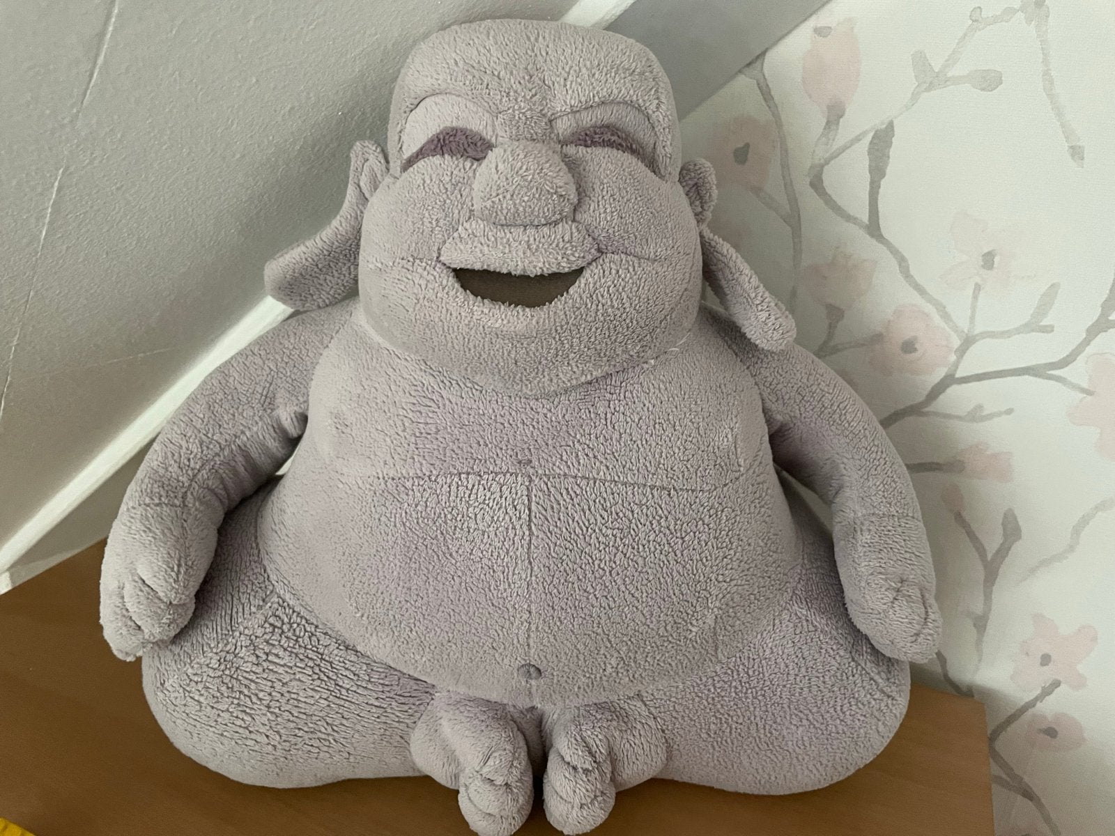 Zachte Boeddha Knuffel - Grijs, Ophalen of Verzenden, Zo goed als nieuw, Textiel, Grijs
