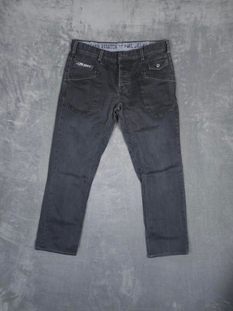Pme Legend Broek W38 L32 Aviator Straight Fit Zwart Jeans., W36 - W38 (confectie 52/54), Verzenden, ., Zwart