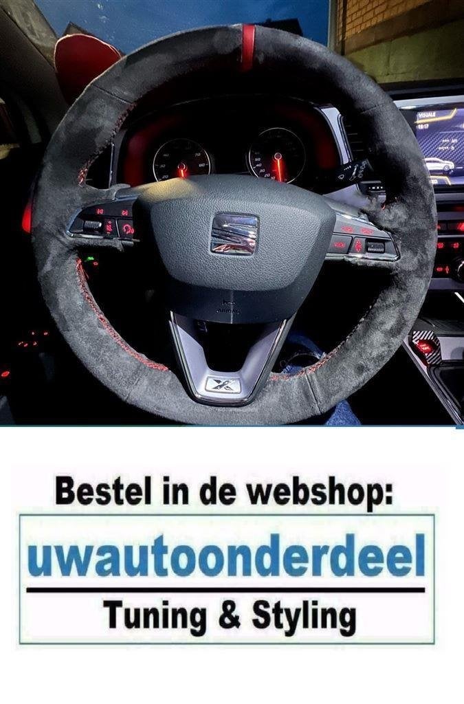 Stuur Hoes Alcantara Suede Rode Sticksels Cupra Voor Seat Le
