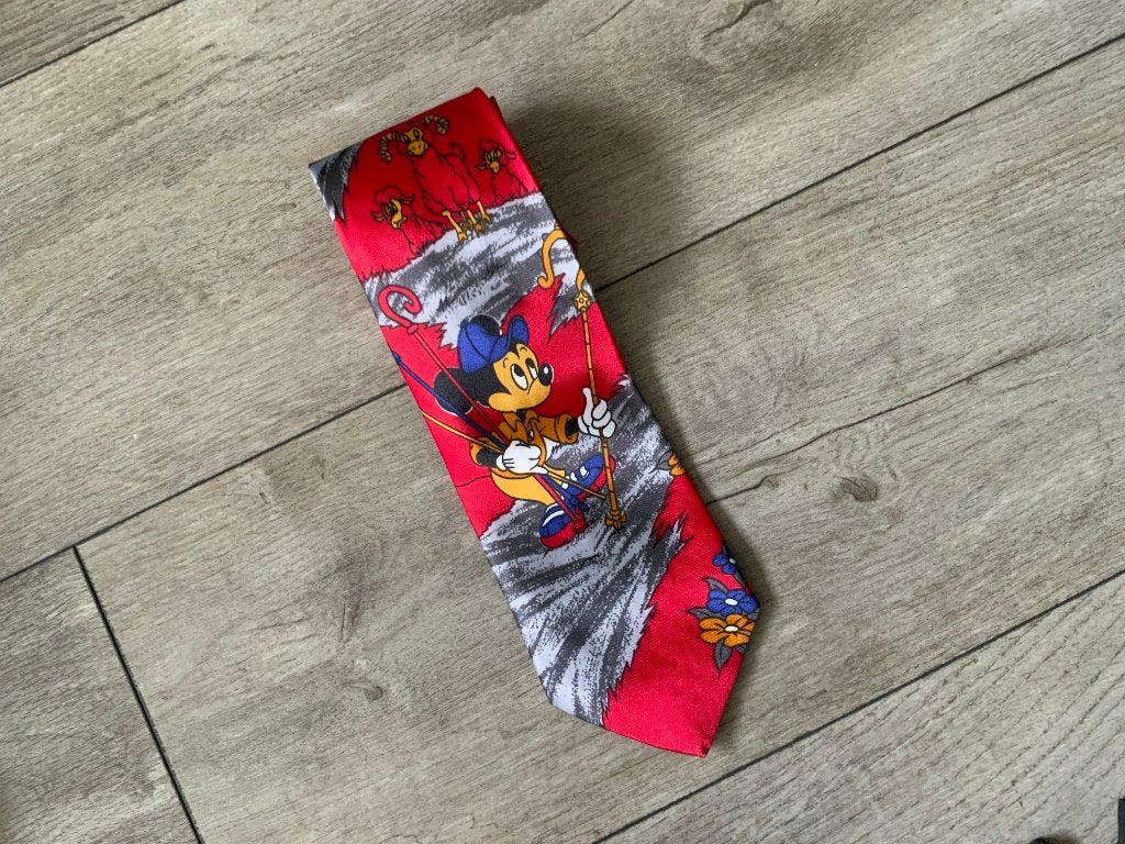 Retro Disney Mickey Mouse Stropdas, Ophalen of Verzenden, Mickey Mouse, Zo goed als nieuw, Kleding of Textiel