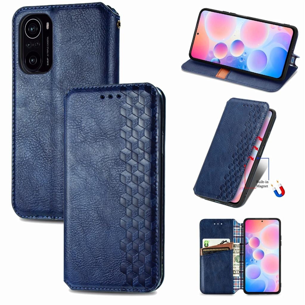 Xiaomi Poco F3 Luxe PU Lederen Wallet Case Set _ Blauw, Verzenden, Nieuw, Hoesje of Tasje