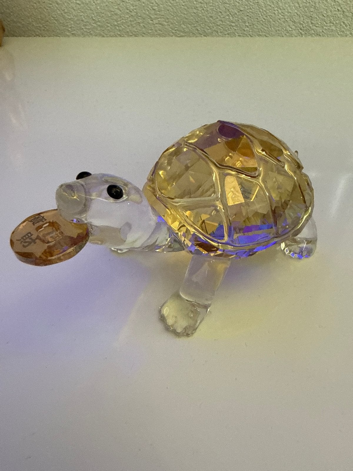 Kristallen Schildpad met Gouden Schild - Swarovski, Verzamelen, Swarovski, Verzenden, Zo goed als nieuw
