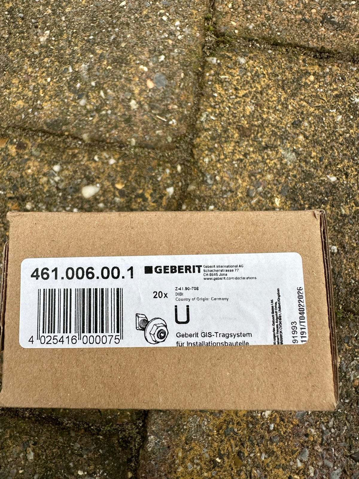 Geberit GIS-Tragsystem Bevestigingsset 20 stuks, Minder dan 4 cm, Overige materialen, Nieuw, Ophalen of Verzenden