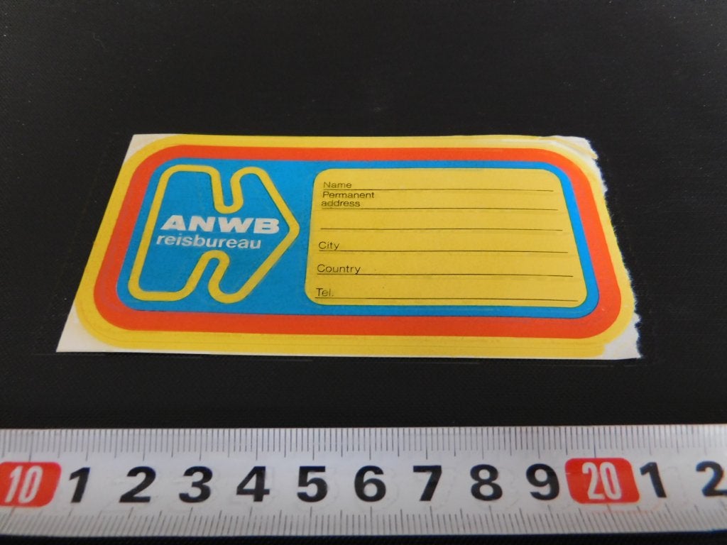 sticker ANWB reisbureau   label, Ophalen, Zo goed als nieuw