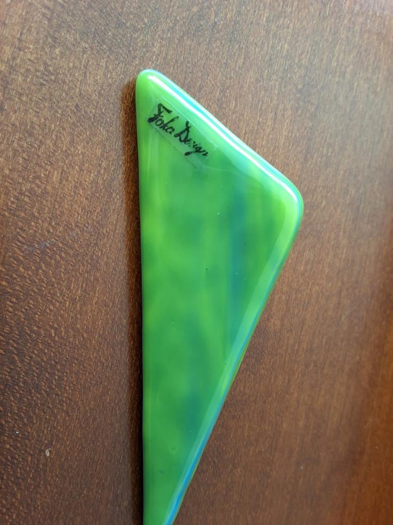 Foka Design Broche Groen Glas, Overige materialen, 4 tot 7 cm, Gebruikt, Ophalen of Verzenden