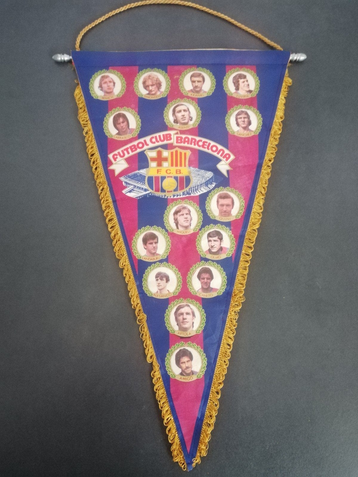 Vintage FC Barcelona vaantje - jaren '70, Verzamelen, Ophalen of Verzenden, Gebruikt, Buitenlandse clubs, Vaantje of Sjaal