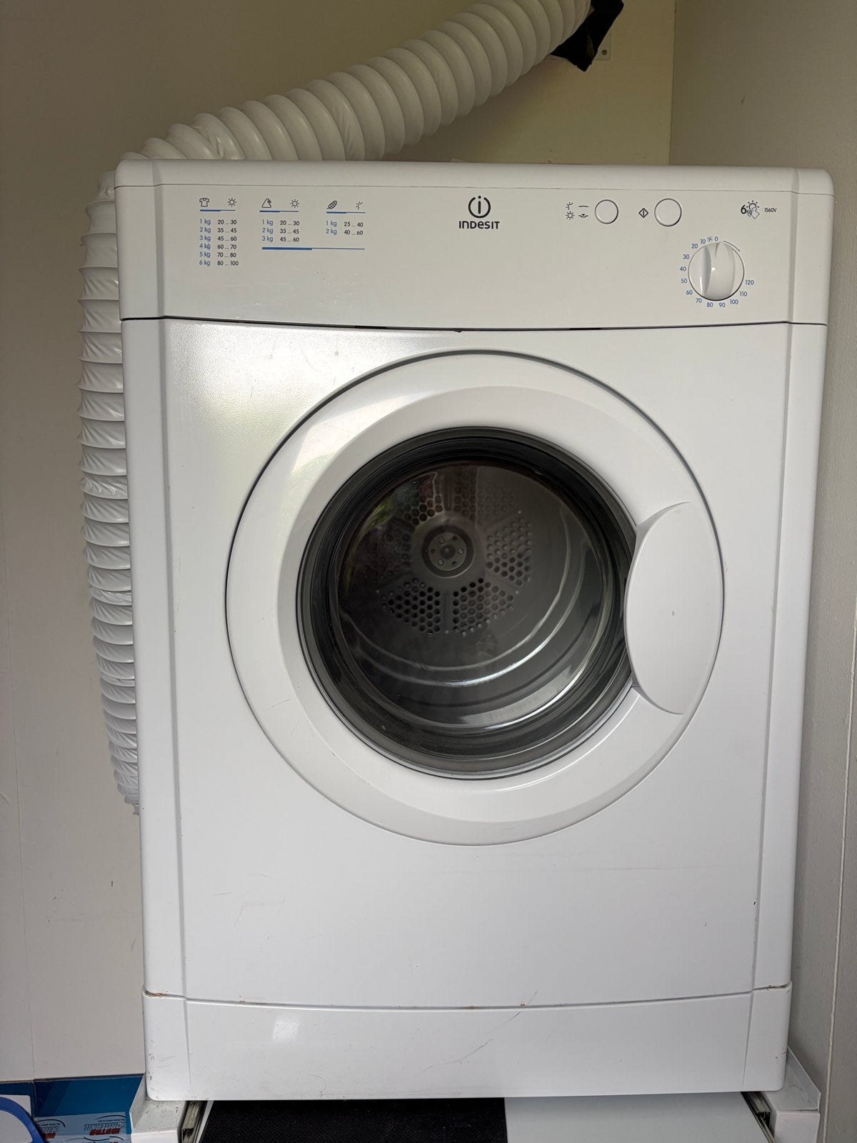 Indesit wasdroger defect, Witgoed en Apparatuur, Wasdrogers, Ophalen, 6 tot 8 kg, Luchtafvoer, Voorlader