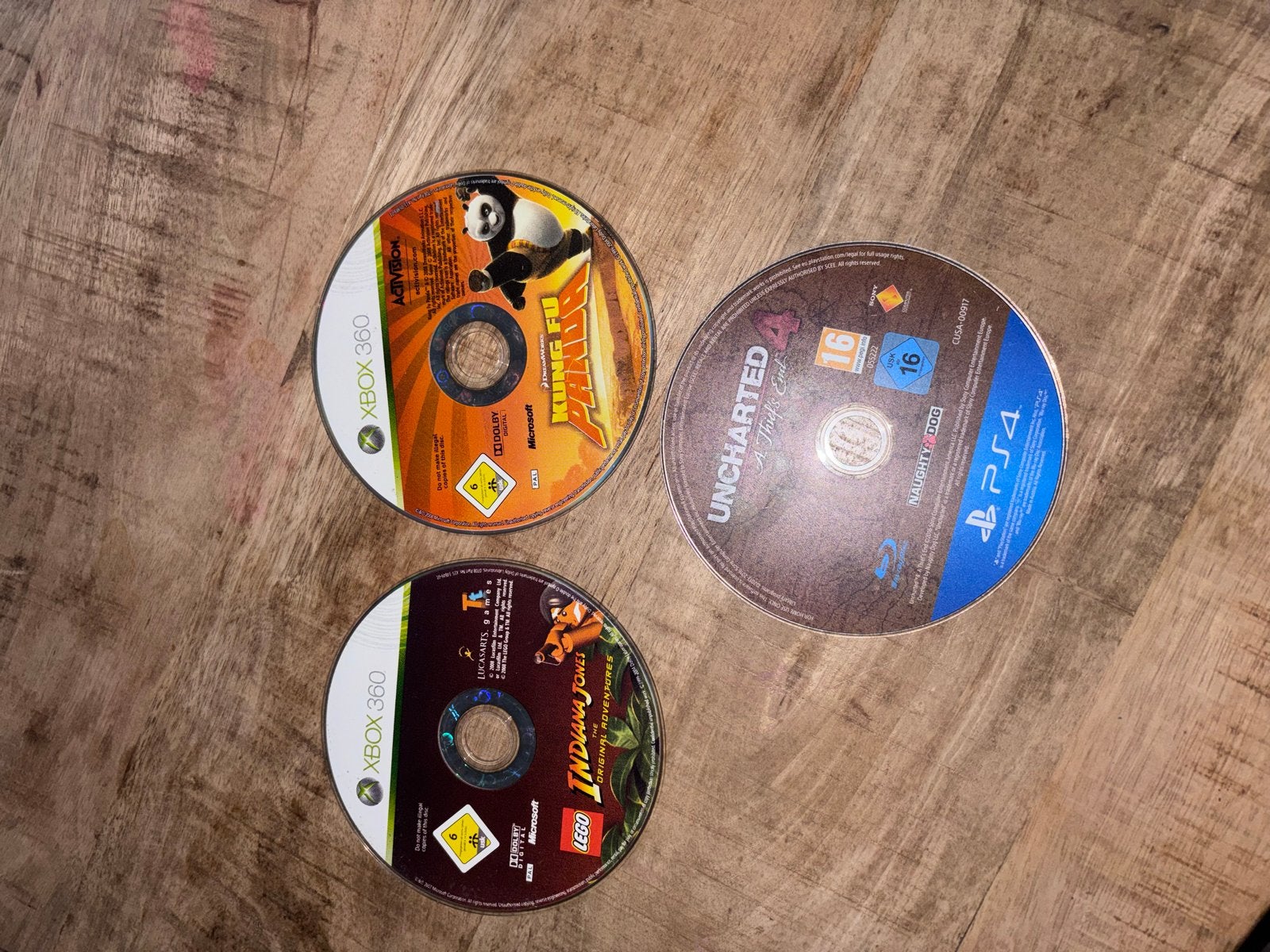 PS4 & Xbox 360 Spellen - Uncharted, Kung Fu Panda, Indiana J, Avontuur en Actie, Gebruikt, 1 speler, Ophalen of Verzenden