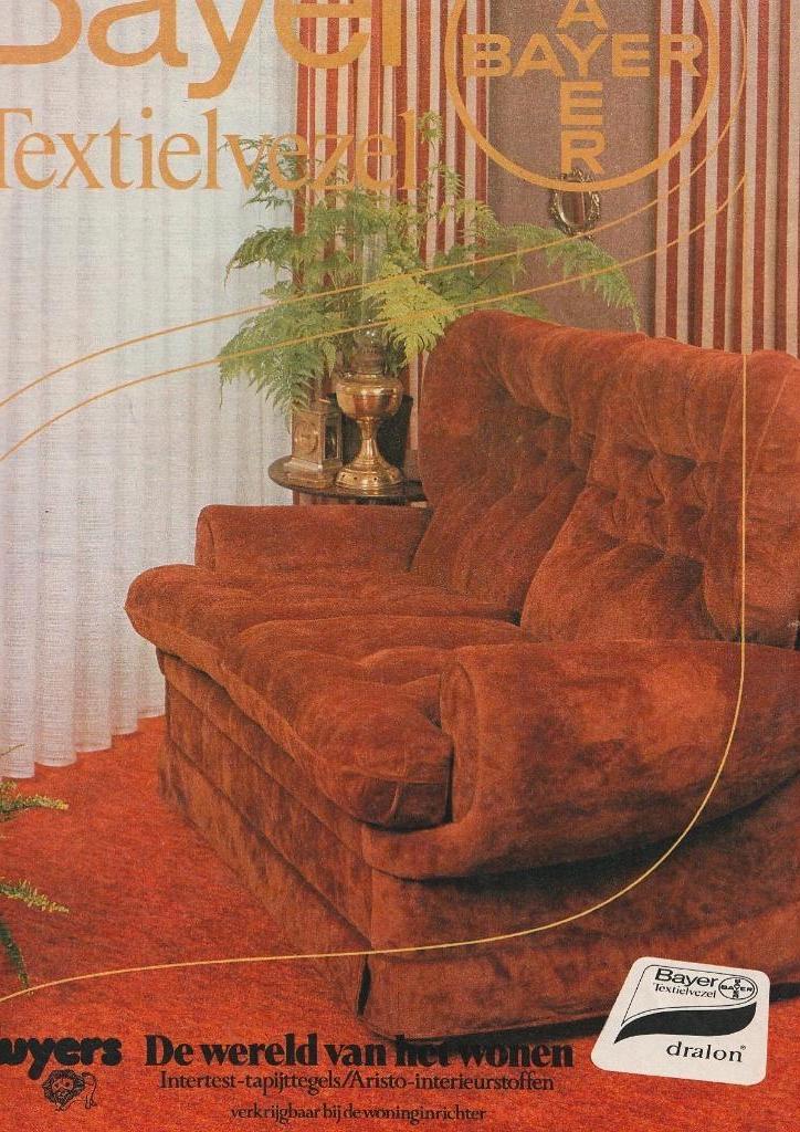 Retro reclame 1969 Wyers Bayer tapijttegels interieur, Verzenden, Overige typen