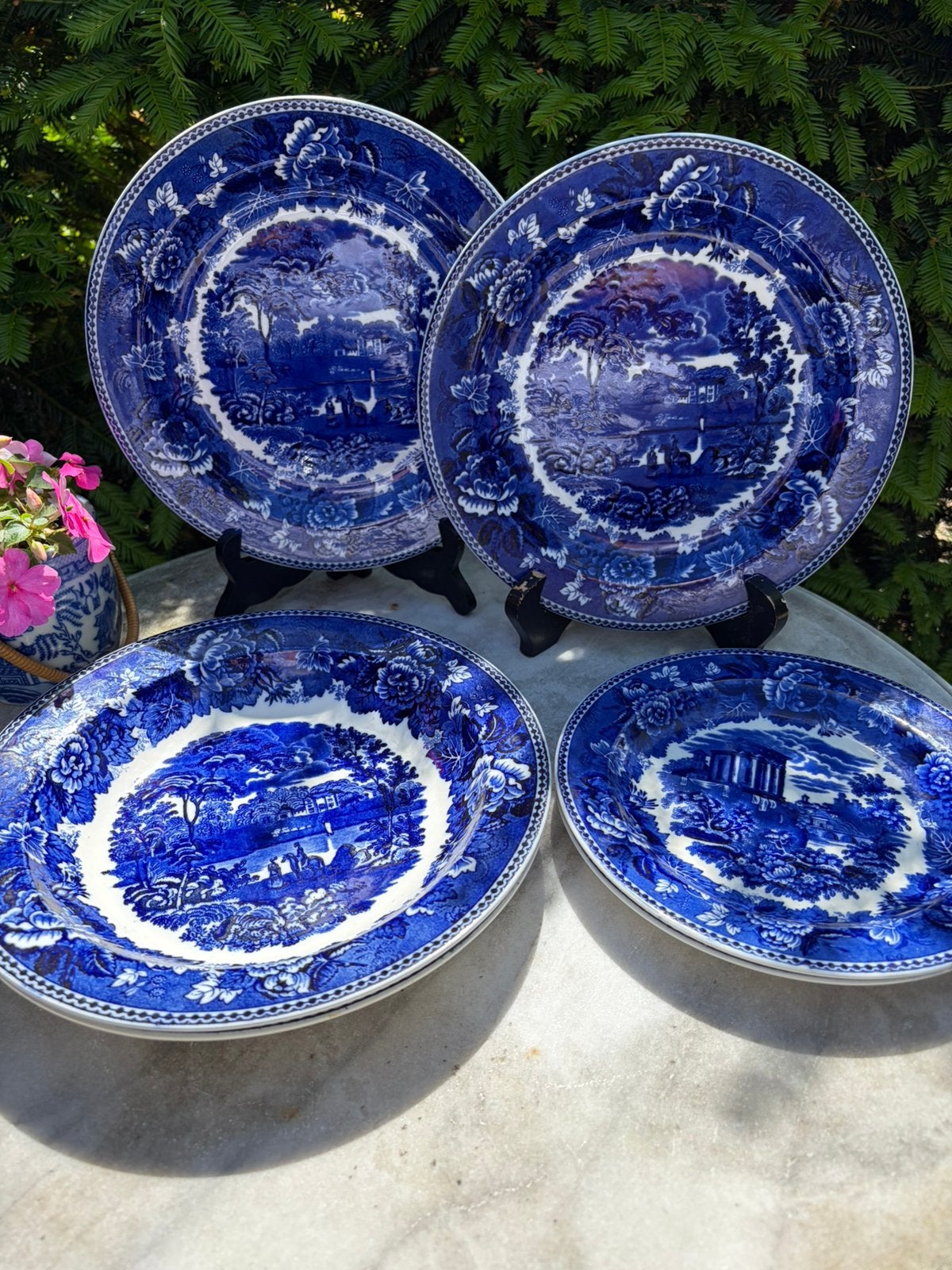Wedgwood Etruria 'Landscape' 6 st borden, Antiek en Kunst, Antiek | Servies los, Ophalen of Verzenden
