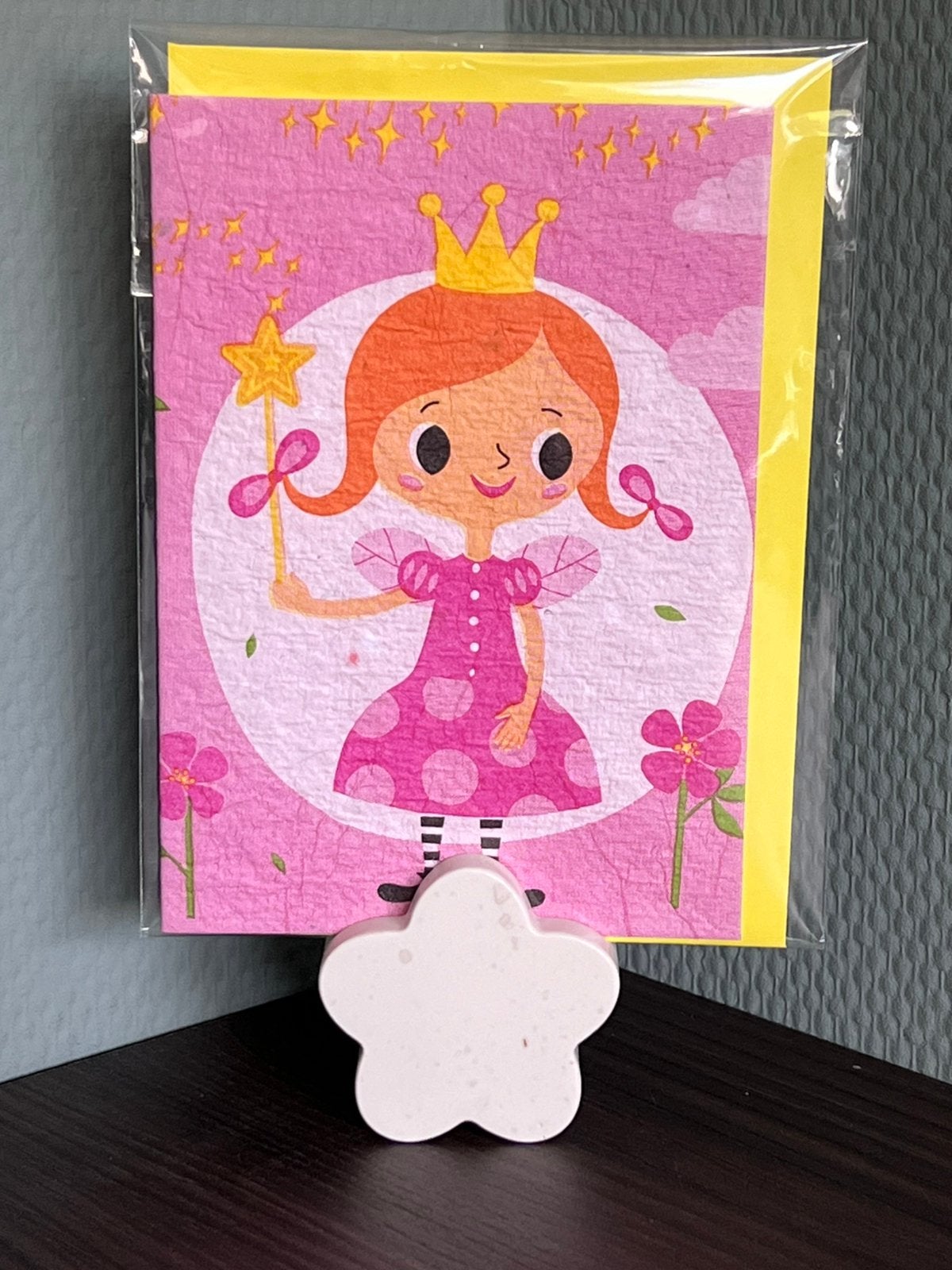 Wenskaart princes hamdgeschept van gerecycled papier, Ophalen of Verzenden, Nieuw