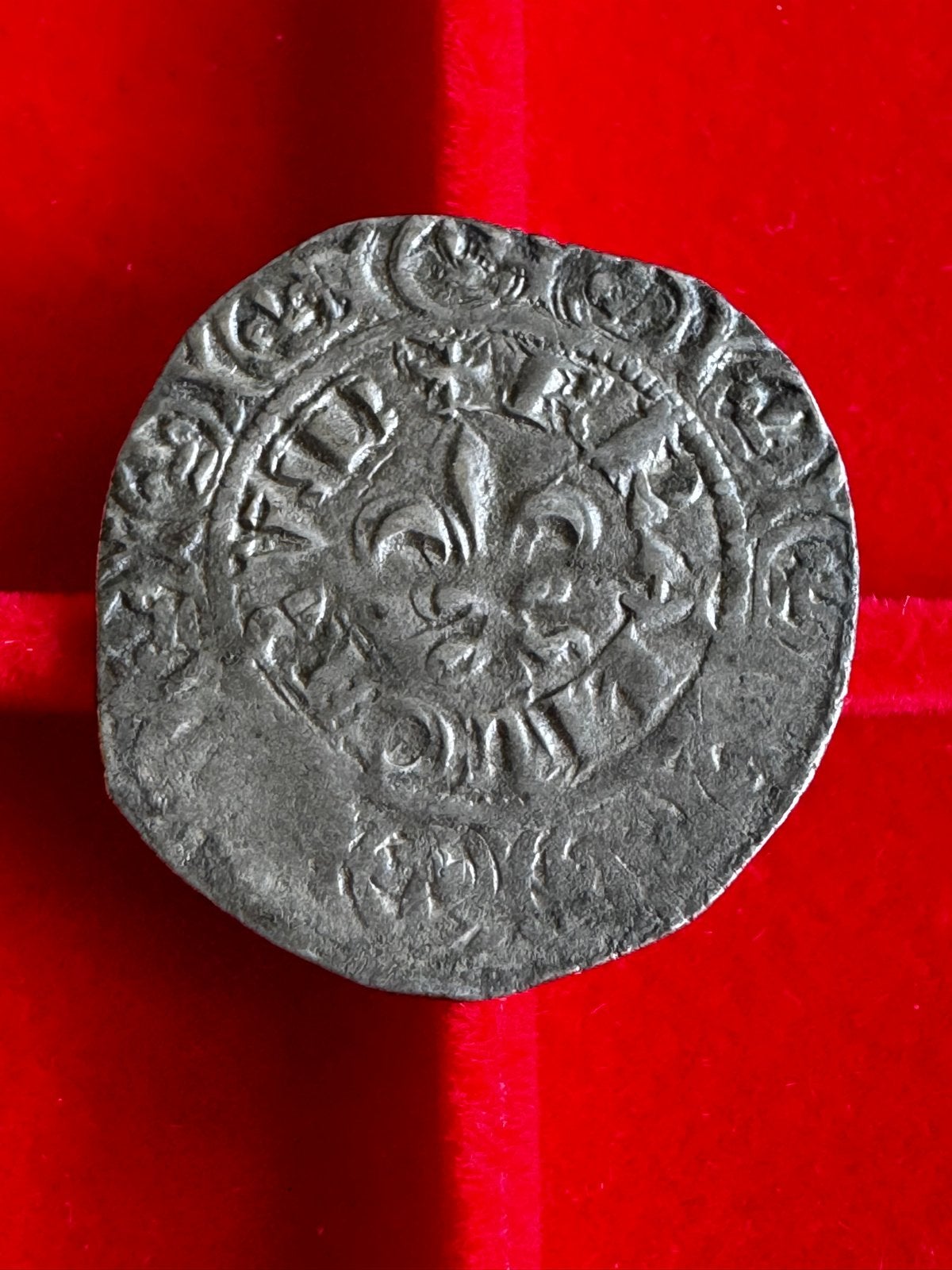 Zilveren Groot van Filips VI (1293-1350) met Fleur-de-lis, Ophalen of Verzenden, Zilver, Buitenland