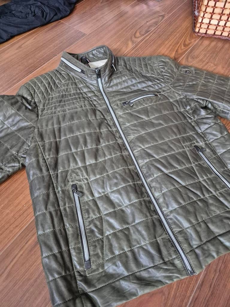 Lamslederen jack - Super soepel leer, zo goed als nieuw, Kleding | Heren, Jassen | Winter, Ophalen, Zo goed als nieuw, Groen, Overige maten