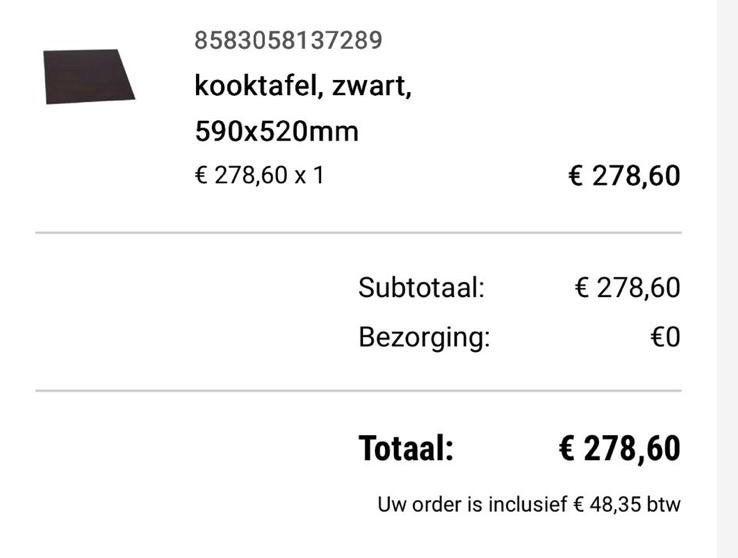 NIEUW Zanussi kookplaat 590x520mm, Computers en Software, Apple iPads, 13 inch of meer, Zwart, Nieuw, Ophalen of Verzenden