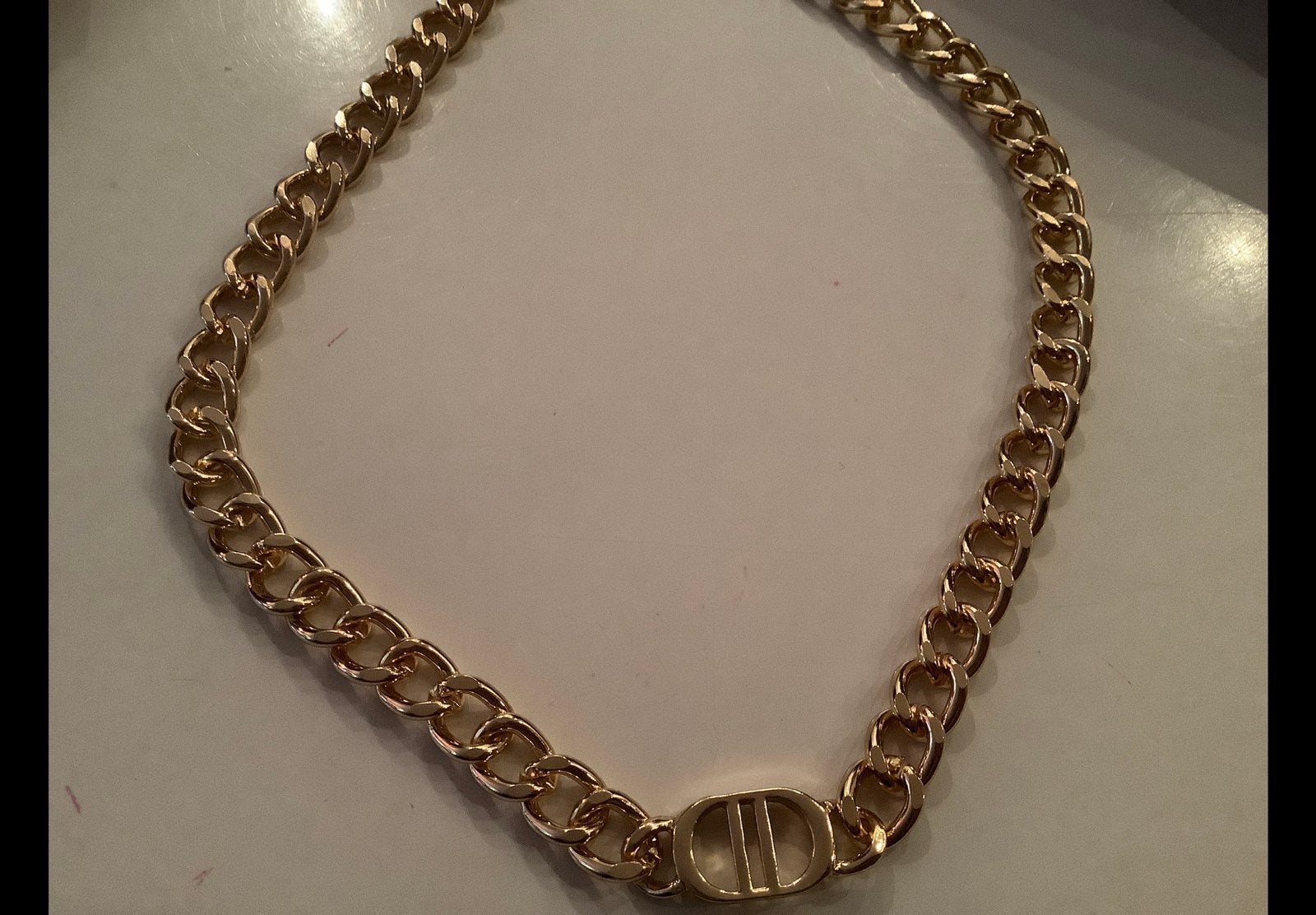 Mooi vintage vergulde ketting collier, Sieraden, Tassen en Uiterlijk, Verzenden, Zo goed als nieuw, Goud, Overige materialen