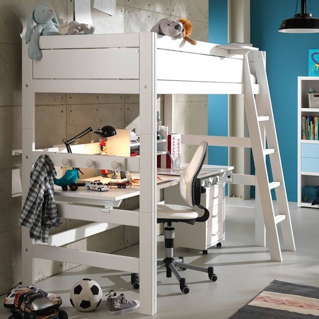 Lifetime hoogslaper XL met bureau, boekenplank + accessoires, Kinderen en Baby's, Ophalen, Gebruikt, Hoogslaper