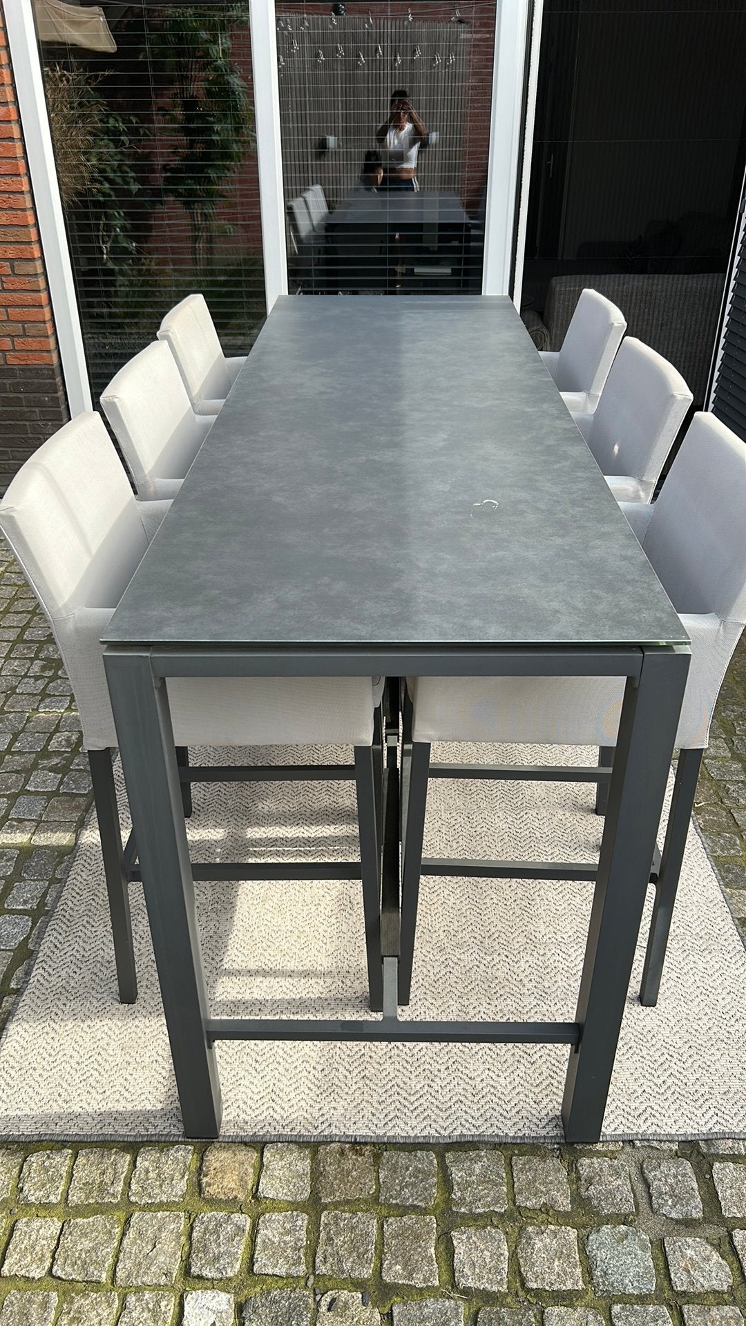 Foto 3 van Tuinset Bellagio Saretto bartafel 225x75x105cm en 6 stoelen