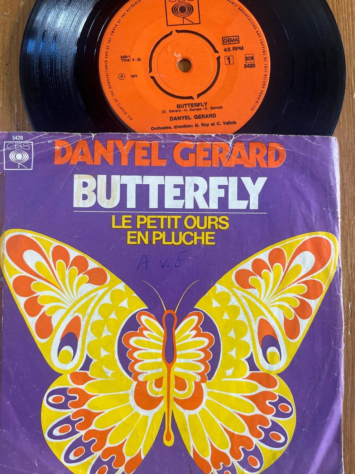 Danyel Gerard - Butterfly / Le Petit Ours En Pluche 7" Vinyl, Ophalen of Verzenden, Gebruikt, 7 inch, Pop