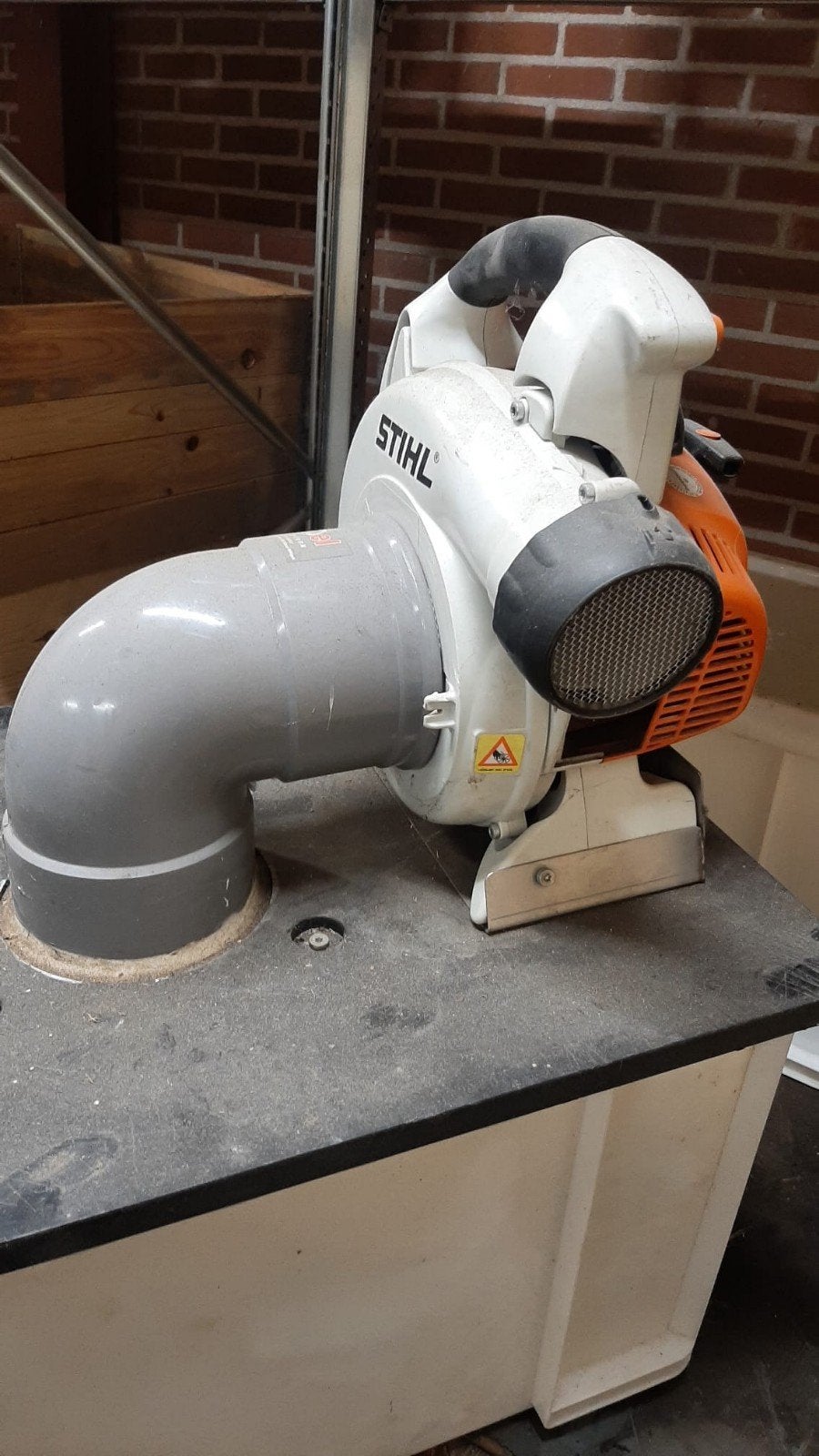 Stihl BG 86 bladblazer met zelfbouw stofafzuiging, Gebruikt, Met zuigfunctie, Handgedragen, Ophalen of Verzenden