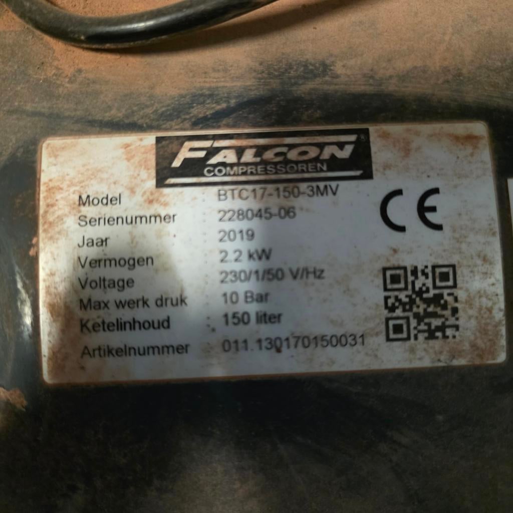 Falcon compressor uit 2019, Doe-het-zelf en Verbouw, Compressors, Ophalen of Verzenden