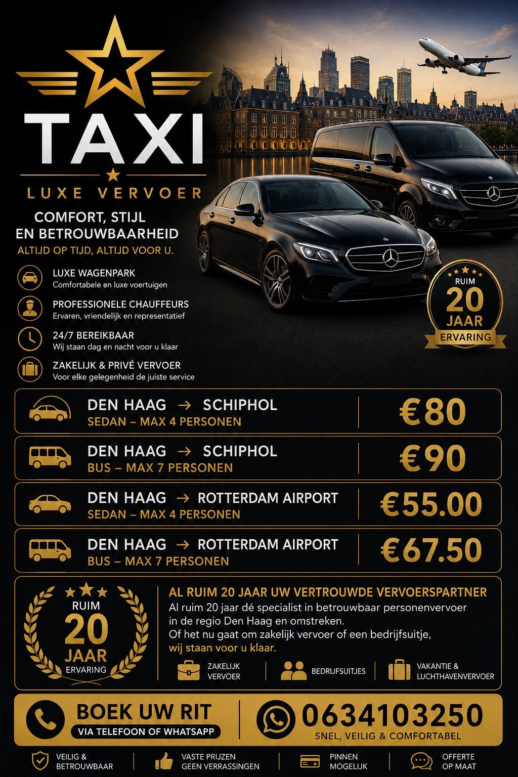 Schiphol taxi den haag en omstreken Actie, Groepsvervoer