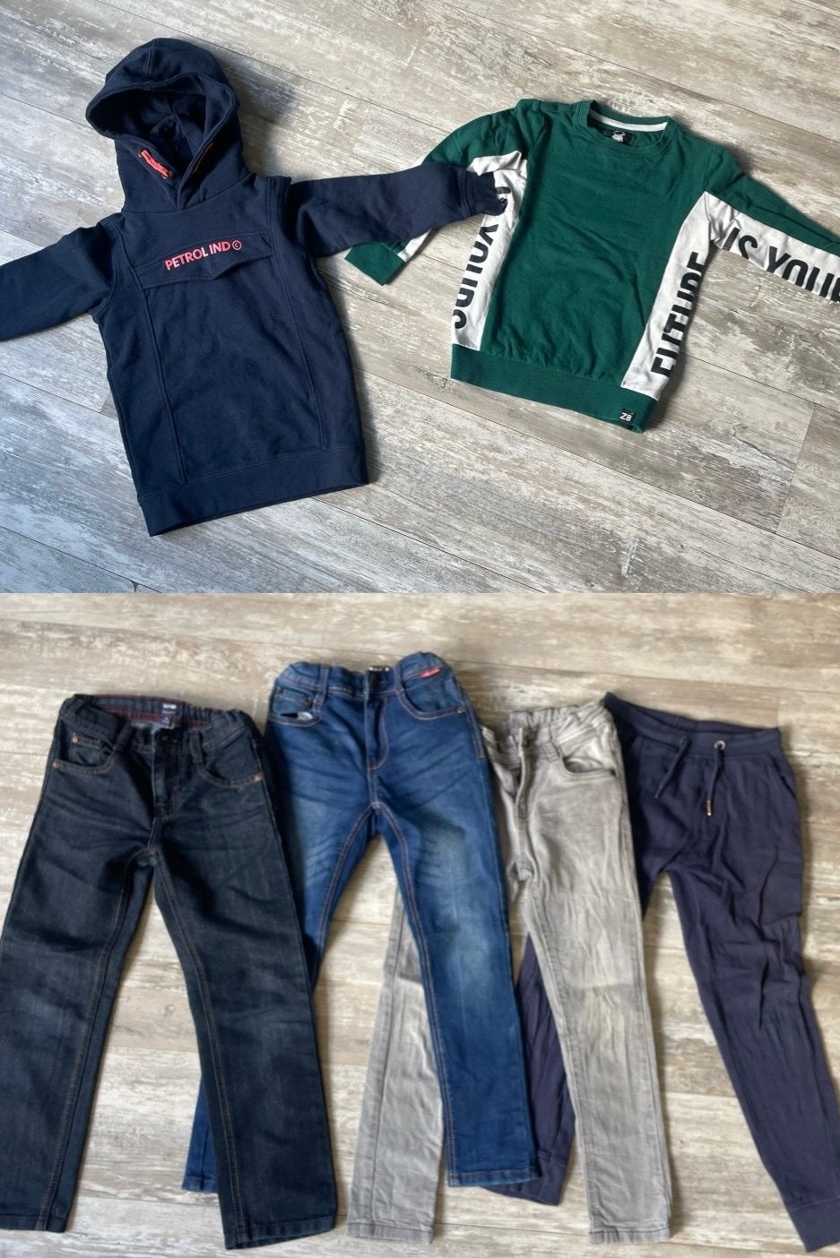 Jongens kleding pakket: 122 broeken en 110/116 Truien, Ophalen of Verzenden, Zo goed als nieuw