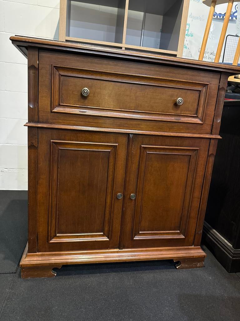 Klassiek houten kast met bureaulade, Antiek en Kunst, Ophalen