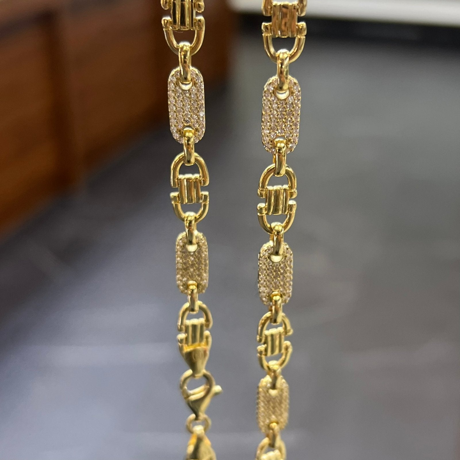 14k gouden ketting kingsley schakel massief, Ophalen of Verzenden, Zo goed als nieuw, Goud