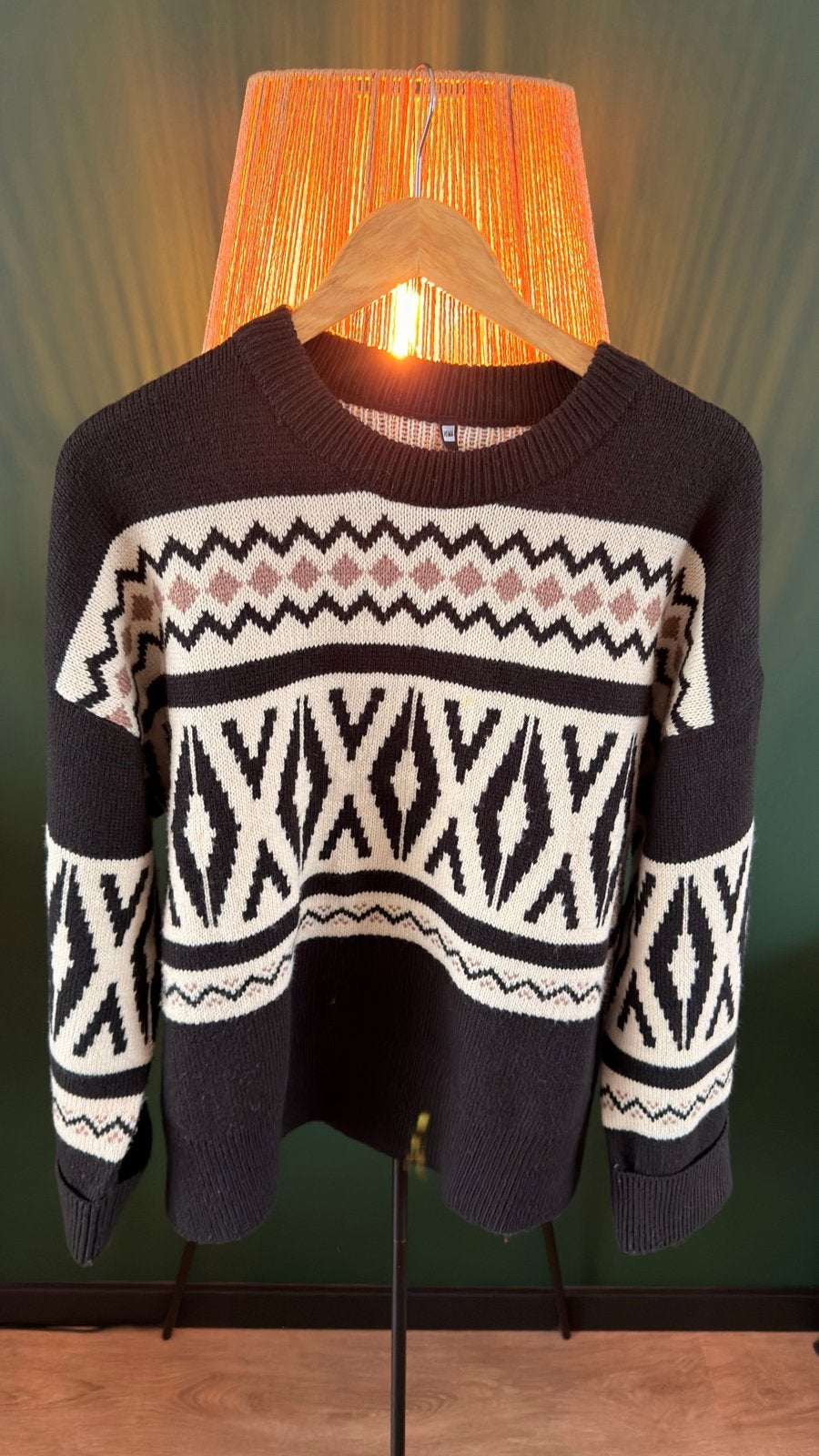 Hema trui met patroon - Maat XL, Ophalen of Verzenden, Gedragen, Maat 46/48 (XL) of groter, Zwart